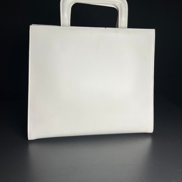 Gucci White Leather Handbag Retractable Handles RARE - Picture 2 of 5